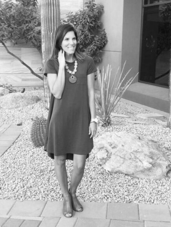 Lularoe Carly Heathered Green Short Sleeve Swing T-Shirt Dress Women Sz S - Picture 2 of 5